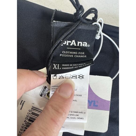 Prana Swimsuit Bottom XL Seaside Green Camo Elina Revsible to Black Fair Trade - Picture 5 of 8